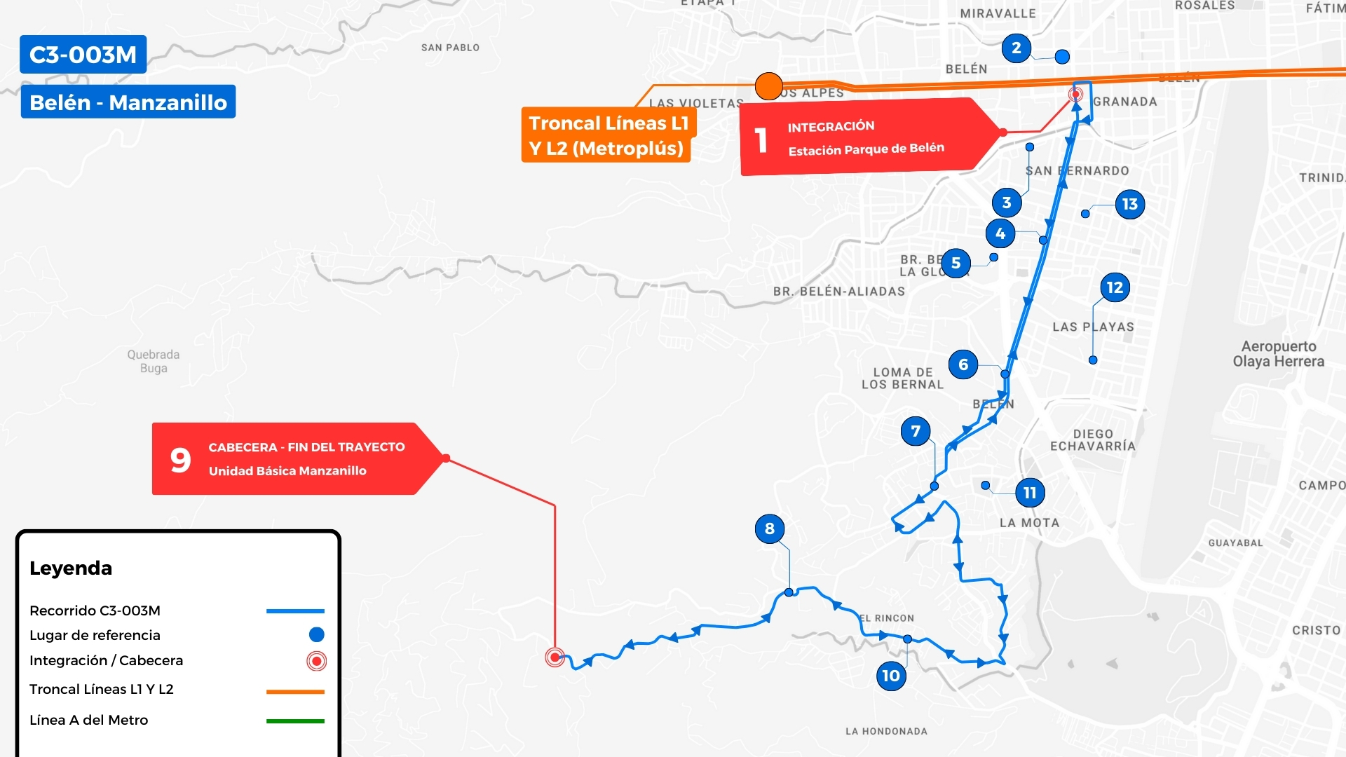 Mapas horizontales rutas MDO-2